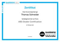 ABS_Dealer_SHIMANO-BLUBRAKE ABS certificate Dealer